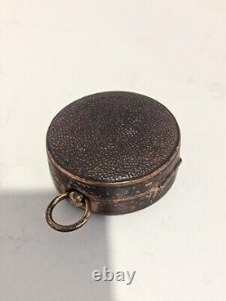 Antique cased Brass pocket Barometer vintage Barometer