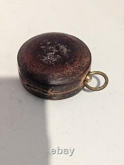 Antique cased Brass pocket Barometer vintage Barometer