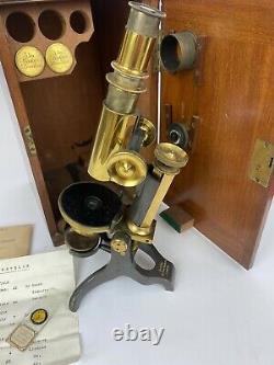 Antique compound microscope by Charles Baker of London, 1910s