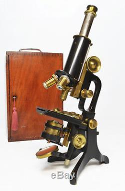Antique jug handle microscope, Charles Baker of London, circa 1912