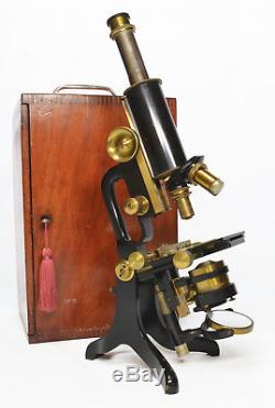 Antique jug handle microscope, Charles Baker of London, circa 1912