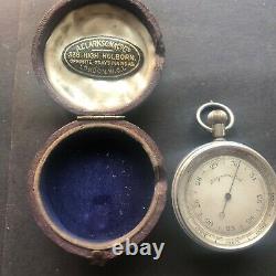 Antique pocket barometer cased, Retailed by clarkson Holborn, 1890