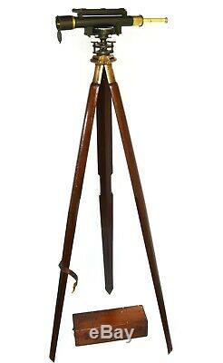 Antique vintage surveyors level, 1920s CASE and period TRIPOD stand included