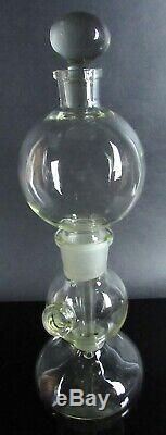 Apothecary Pharmacy Kipp Gas Generator Blown Glass Globe Stopper 3 Piece Lab Jar