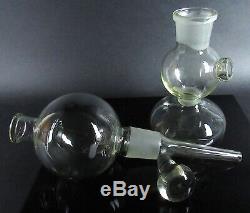 Apothecary Pharmacy Kipp Gas Generator Blown Glass Globe Stopper 3 Piece Lab Jar