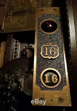Art Nouveau Antique Fire Alarm Supervisory Rare Board Bronze Panel