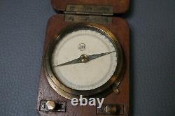 Austrian VTuTF Antique Telegraph Compass Galvanometer Magnetometer Wooden Box