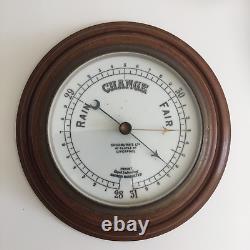 BAROMETER CHADBURN'S LTD MAHOGANY ANEROID LIVERPOOL c 1930s FINE QUALITY