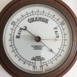 BAROMETER CHADBURN'S LTD MAHOGANY ANEROID LIVERPOOL c 1930s FINE QUALITY