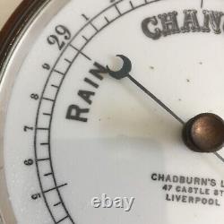 BAROMETER CHADBURN'S LTD MAHOGANY ANEROID LIVERPOOL c 1930s FINE QUALITY