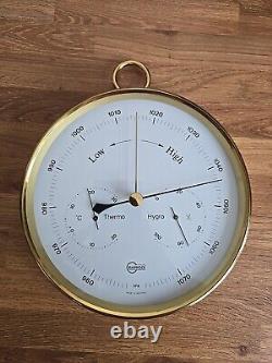 Barigo German Brass Circle Barometer 20cm Diameter 4cm Depth