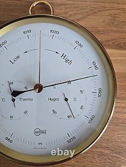 Barigo German Brass Circle Barometer 20cm Diameter 4cm Depth