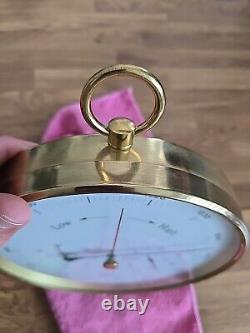 Barigo German Brass Circle Barometer 20cm Diameter 4cm Depth