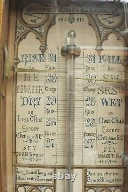 Barometer Admiral Fitzroy Barometer Weather Station Carved Oak Case