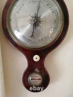 Barometer Antique Georgian Unrestored Working wheel five glass
