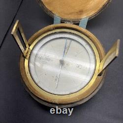 Beautiful Large Antique Early Victorian Boxed Locking Compass Brass 1800's