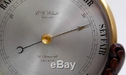 Bourdon & Richard Aneroid Barometer On Stand Retailed By Eg Wood 74 Cheapside