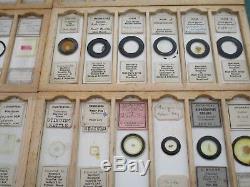 Box of 72 vintage/antique prepared Microscope Slides