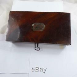 C1850 DRAWING INSTRUMENT SET early Antique mahogany BOX