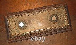 C1890-1900 BRONZE & WOOD UP & DOWN MOP Push Button ELEVATOR Control Switch