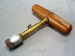 C19th Fine Antique Medical Brass & Steel Trephine Or Trepanning Tool/instrument