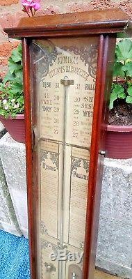 C19th HISTORY-LADEN CASED ANTIQUE ADMIRAL FITZROY BAROMETER