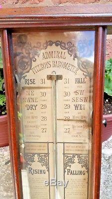 C19th HISTORY-LADEN CASED ANTIQUE ADMIRAL FITZROY BAROMETER