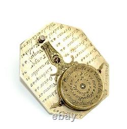 C. 1715 Antique French Nicolas Bion Compass Direction Sundial