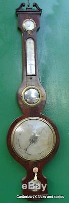 C. Alano Canterbury Antique Georgian Mahogany Banjo Barometer