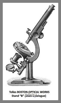 C X DALTON BOSTON OPTICAL WORKS IMPROVED TOLLES LARGE MICROSCOPE STAND B WithCASE