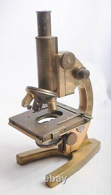 Carl Zeiss Jena Antique Brass Microscope