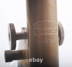 Carl Zeiss Jena Antique Brass Microscope