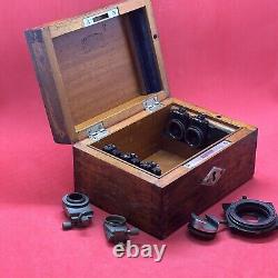 Carl Zeiss Jena Boxed Set of 5 Microscope Substage Lens Centring Holders + Extra