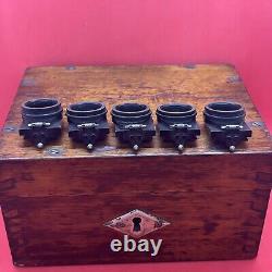 Carl Zeiss Jena Boxed Set of 5 Microscope Substage Lens Centring Holders + Extra