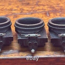 Carl Zeiss Jena Boxed Set of 5 Microscope Substage Lens Centring Holders + Extra