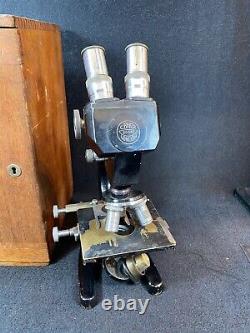 Charles Baker binocular microscope with accessories 20556 scientific apparatus