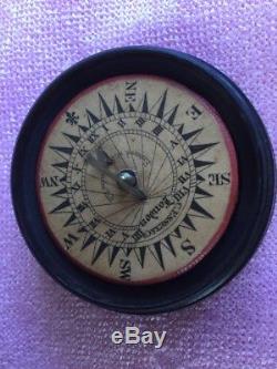 Circa 1825 compass sundial in turned dome case