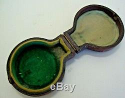Circa 1900 cased pocket barometer marked WEATHERTEL in gilt brass cased
