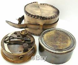 Collectable Brass Pocket Sextant Brass Marine Sextant -With Leather case