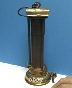 DAVY LAMP Stephenson Rare Example Gilt & Lacquered Brass Museum Quality