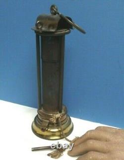 DAVY LAMP Stephenson Rare Example Gilt & Lacquered Brass Museum Quality
