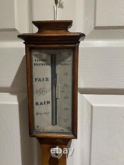 Decorative 19th Century Oak Stick Barometer By Elliott Bros 56 Strand