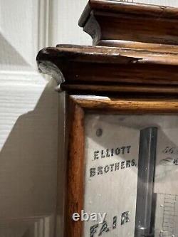 Decorative 19th Century Oak Stick Barometer By Elliott Bros 56 Strand