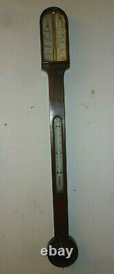 Decorative 19th Century Walnut Stick Barometer Good Working Order NO POSTAGE