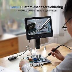 Digital LCD Microscope 10.1 Screen Soldering Coin Microscope Triple Lens 64GB