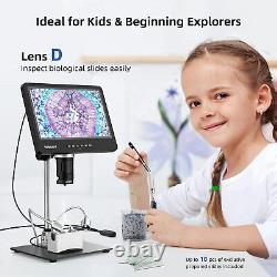 Digital Microscope 7 Triple Lens LCD Microscope with Screen Soldering for Kids