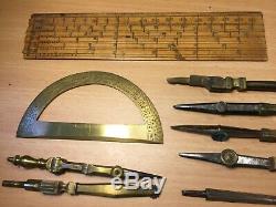 Early Drawing Instruments In Shagreen Case (etui)
