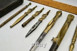 Early Shagreen Cased Drawing Instruments Signed Benjamin Cole, Circa 1750