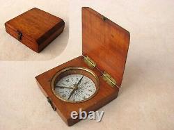 Early Victorian mahogany cased pocket compass, circa 1850
