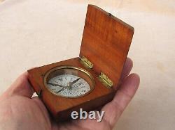 Early Victorian mahogany cased pocket compass, circa 1850